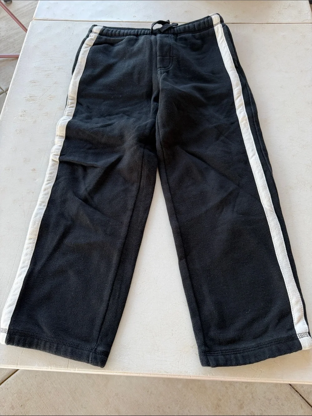 Gymboree Black Sweatpants with White Side Stripes